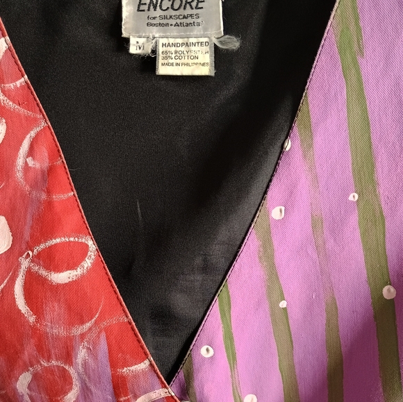 Encore Silkscapes Hand Painted Vest M. - Picture 2 of 3